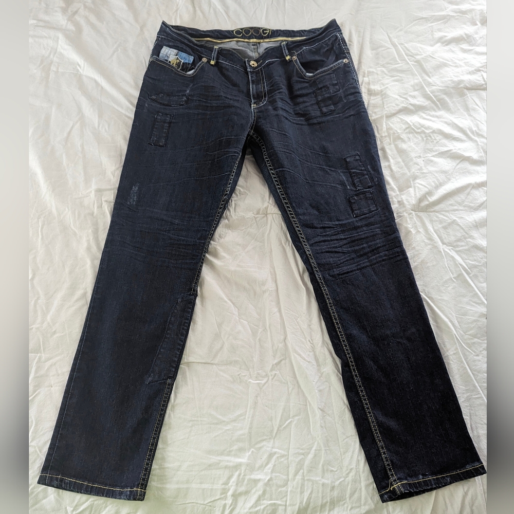 COOGI Patchwork Dark Denim Jeans - Picture 16 of 16
